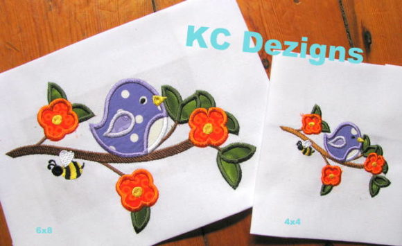 Bird on Branch with Flowers: A Designer’s Review for Boutique Sweatshirt Embellishment