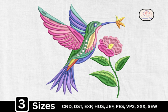 Boho Floral Hummingbird: A Seasonal Embroidery Gem