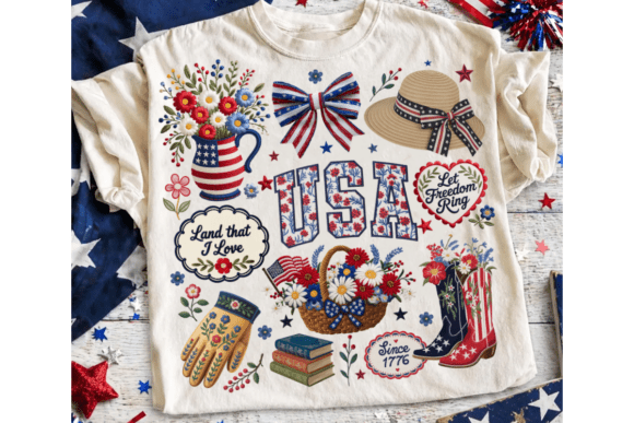 Cottagecore Floral USA Faux Embroidery Design Review