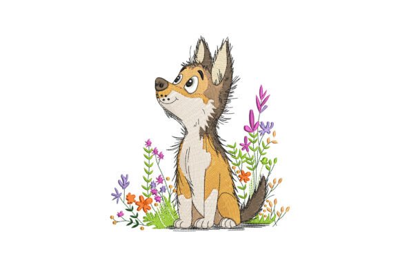 Floral Dog: A Charming Embroidery Design for Craft Fair Success