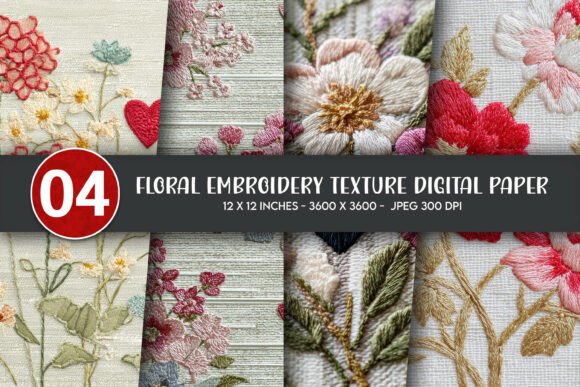Floral Embroidery Texture Digital Paper Review