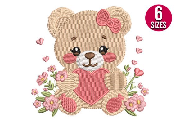 Floral Teddy Bear with Hearts: A Craft Fair Darling?