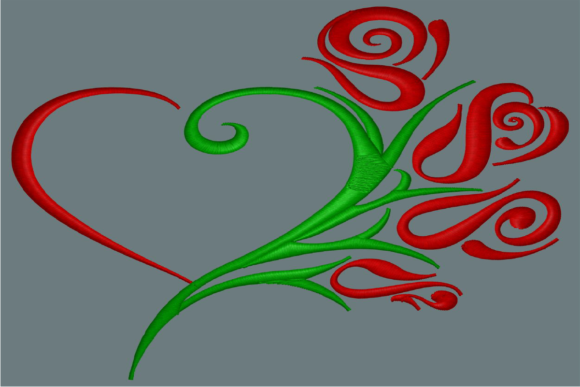 Heart and Roses Embroidery Design Review for Etsy Sellers