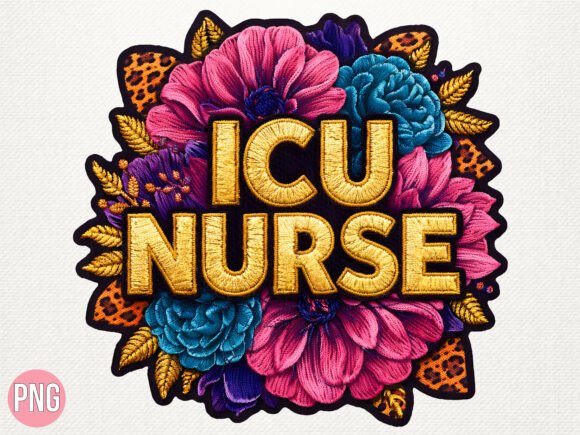 ICU Nurse Embroidery: Floral Cheetah PNG Design Review