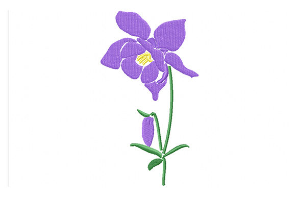 Purple Columbine Flowers Embroidery Design Review