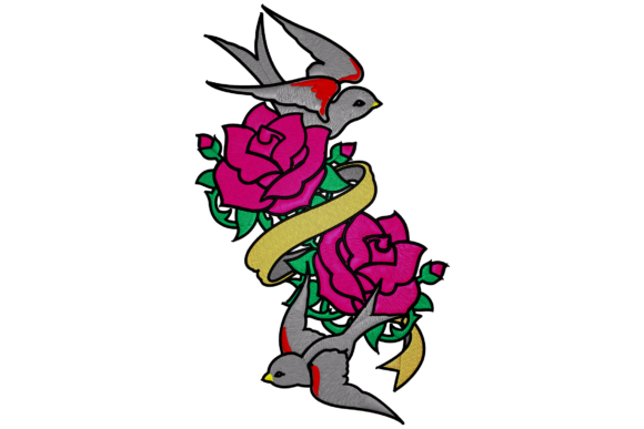 Roses and Swallow Embroidery: A Designer’s Take for Boutique Apparel