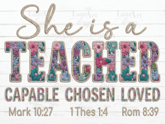 She is a Teacher Floral Embroidery Verse Review