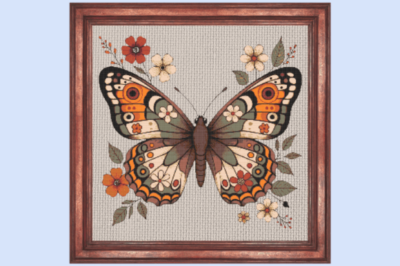 Vintage Floral Butterfly Cross Stitch: A Seasonal Embroidery Gem