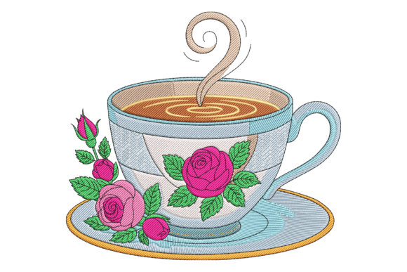 Vintage Floral Teacup Embroidery Design Review